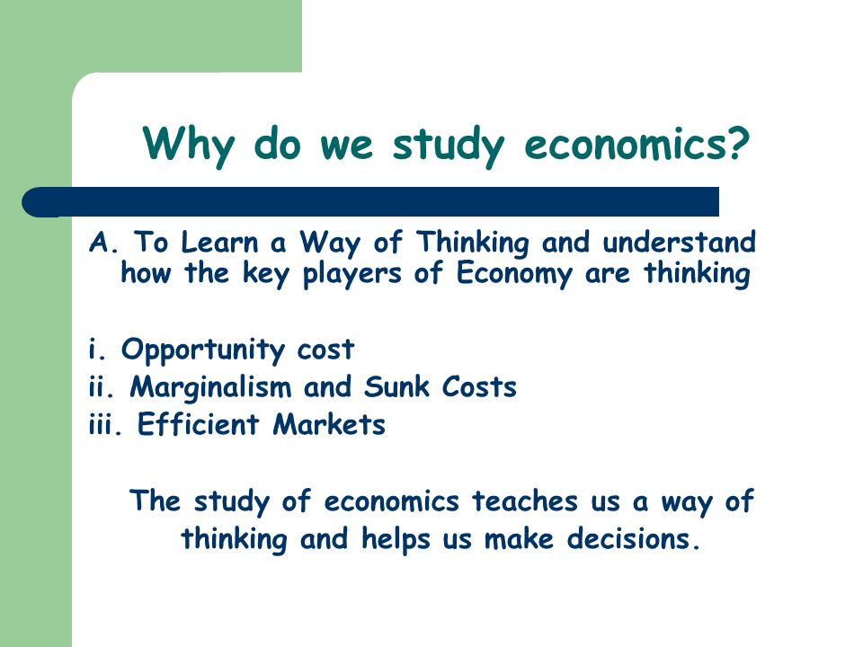what have you learned in economics