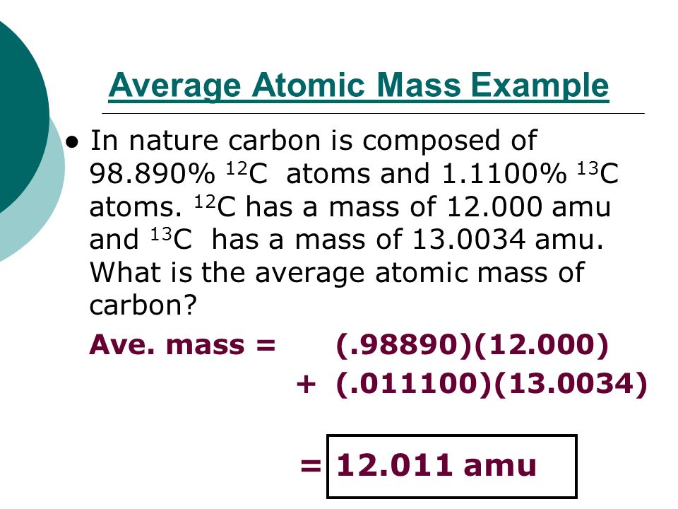 Carbon Atomic Mass