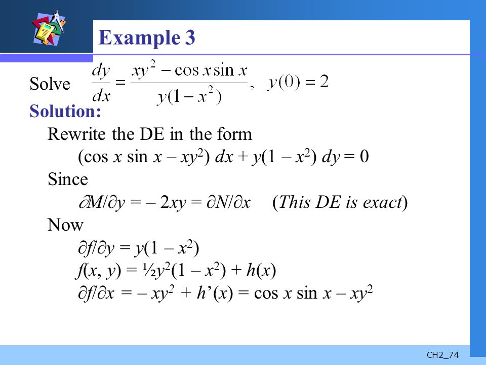 First Order Differential Equations Chapter 2 Ch2 2 Contents 2 1 Solution Curves Without A Solution 2 1 Solution Curves Without A Solution 2 2 Separable Ppt Download