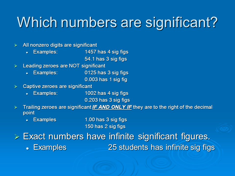 Which numbers are significant.