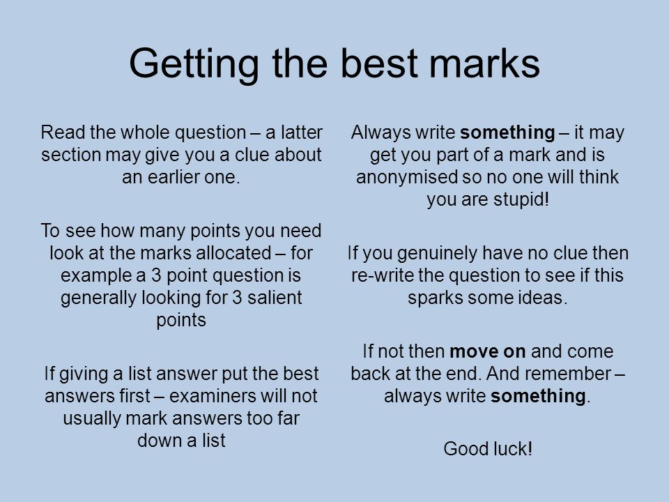 IBSc: Question 9 By Alan McLeod. Getting the best marks Read the whole  question – a latter section may give you a clue about an earlier one. To  see how. - ppt download
