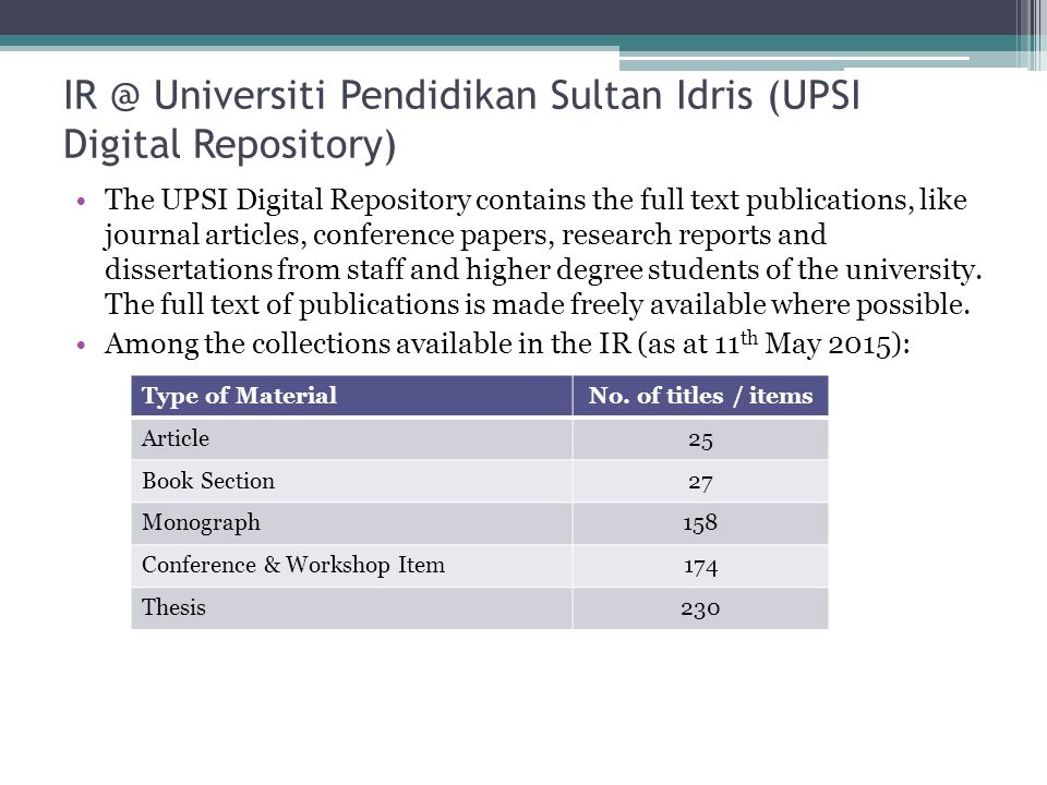 INSTITUTIONAL REPOSITORY FOR SUSTAINABLE ADVANCEMENT: MALAYSIAN 