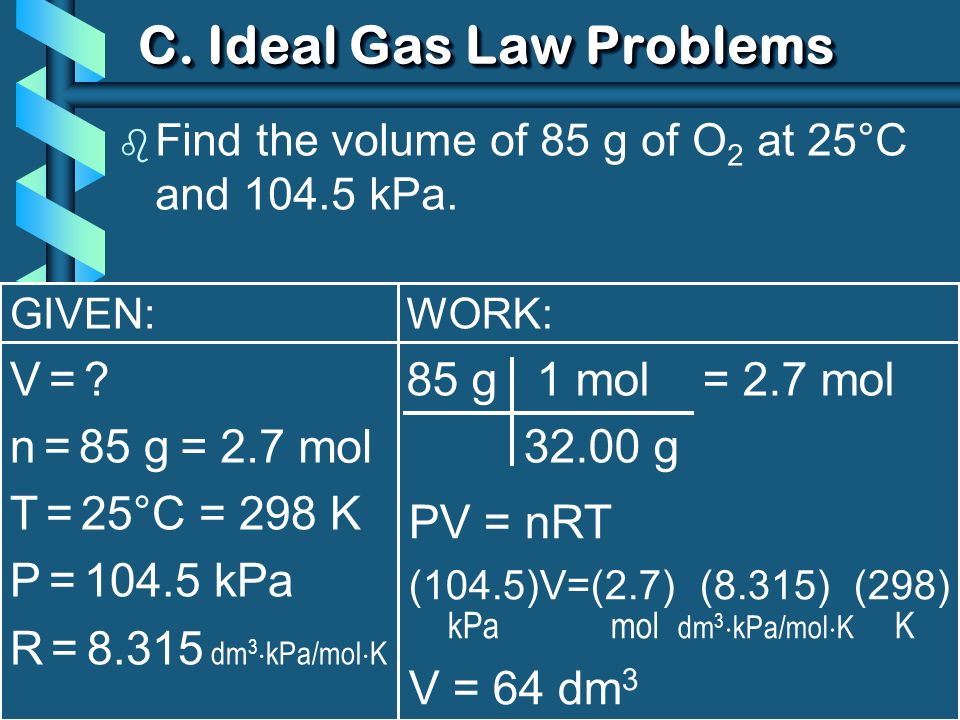 C Johannesson Iii Ideal Gas Law P Ch 10 11 Gases Ppt Download
