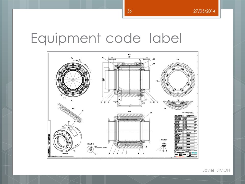 Equipment code label 27/05/2014 Javier SIMÓN 36
