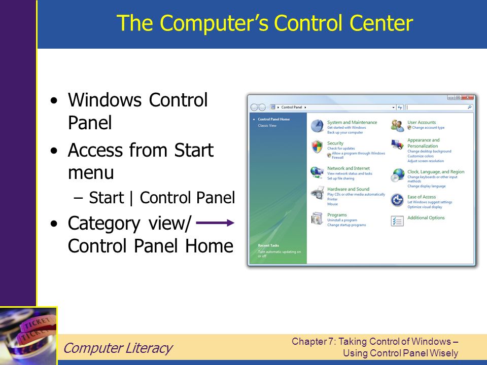 Windows control panel classic view