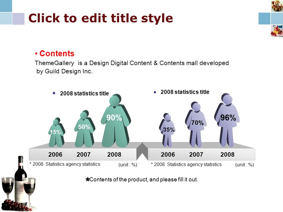 Click to edit title style Contents ThemeGallery is a Design Digital Content & Contents mall developed by Guild Design Inc.
