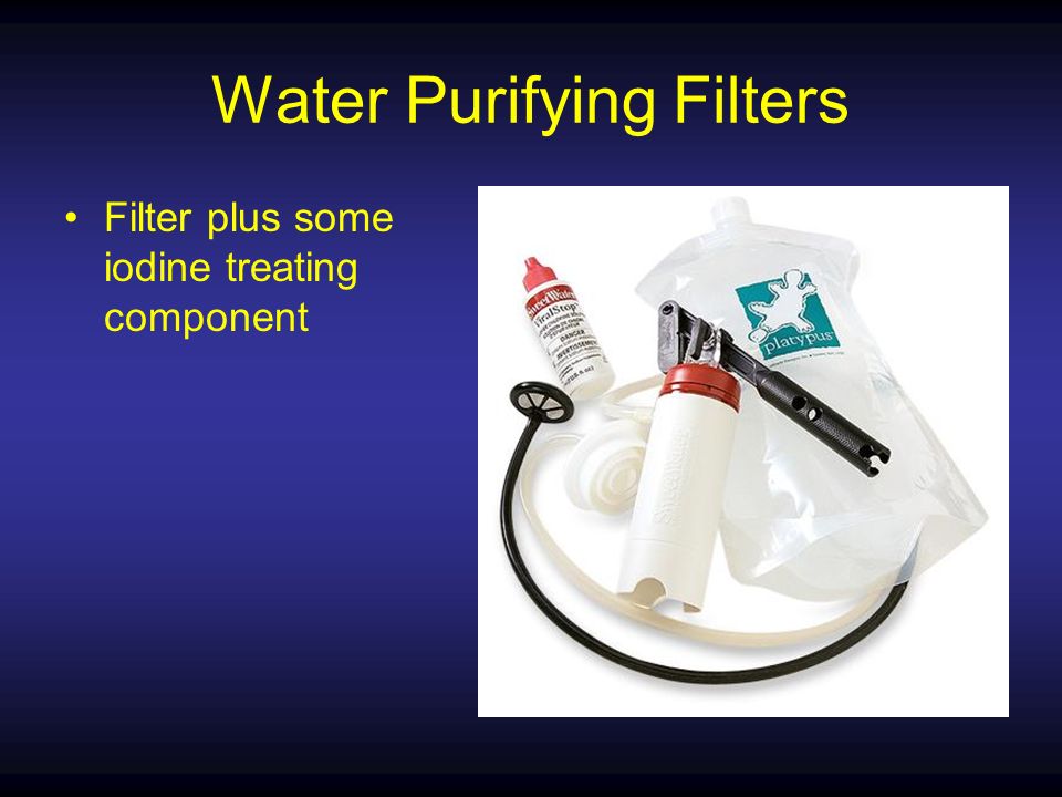 Water Purifying Filters Filter plus some iodine treating component