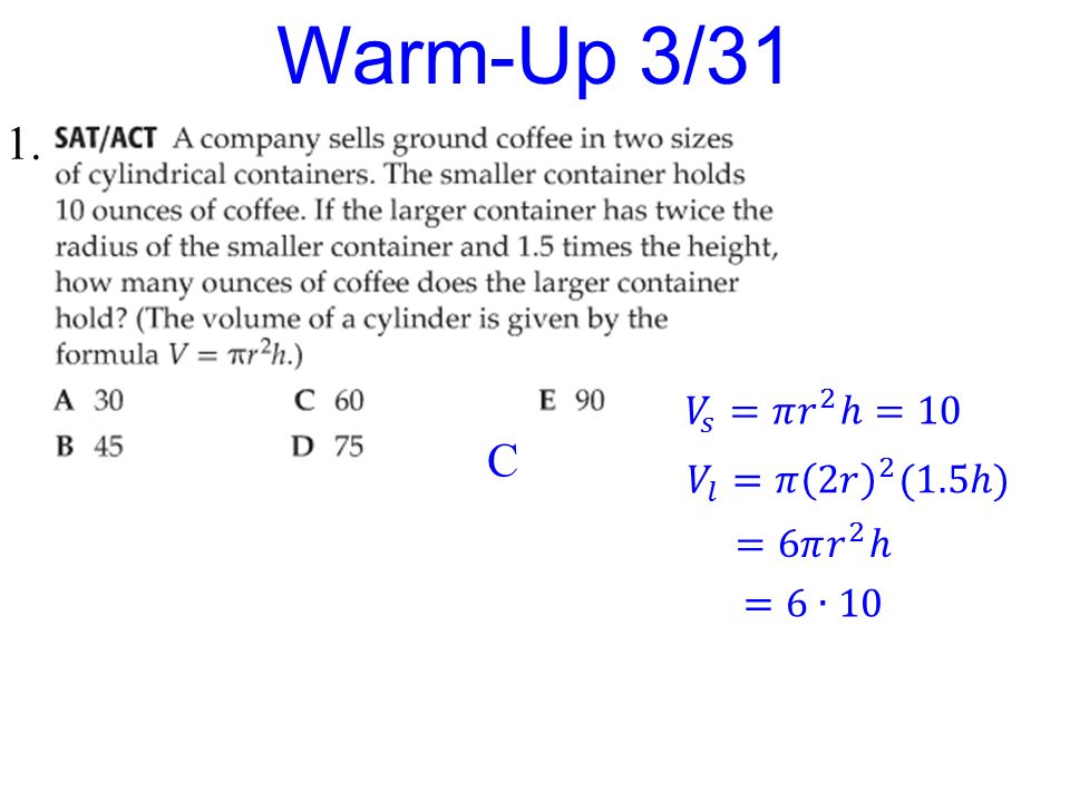 1. Warm-Up 3/31 C