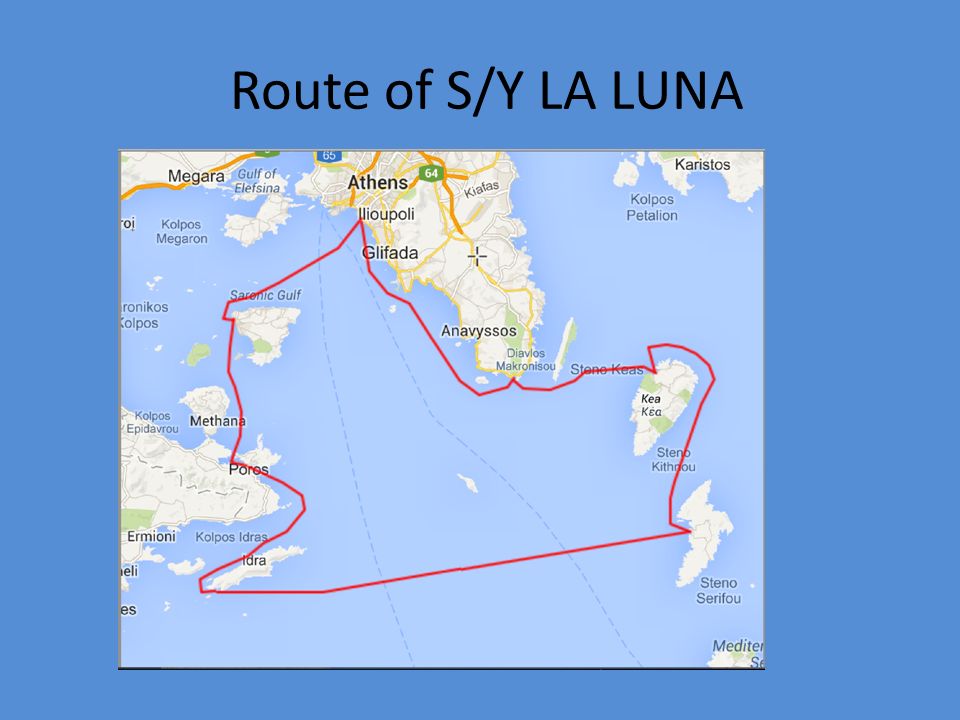 Route of S/Y LA LUNA