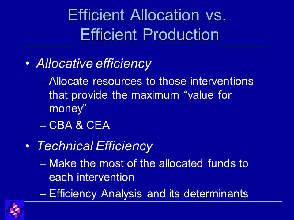 Efficient Allocation vs.