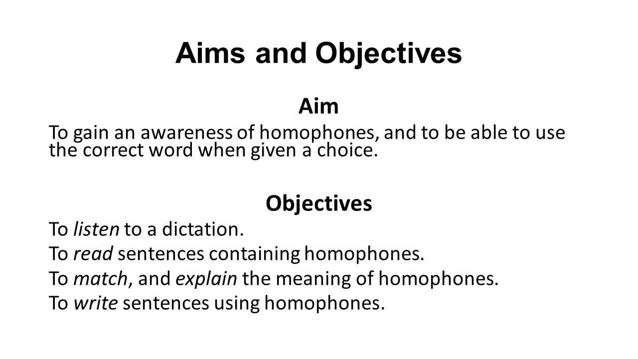 the meaning of aim