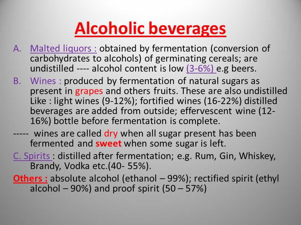 Types of Alcohol: Distilled vs undistilled alcohol