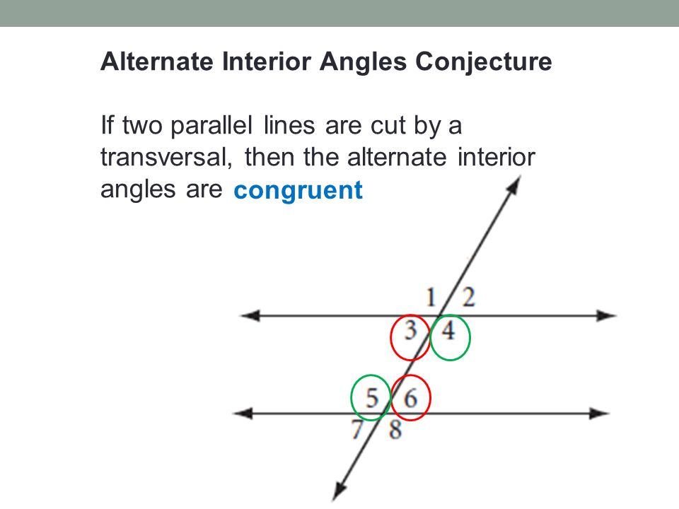 Alternate Interior Angles Of Parallel Lines Are Congruent