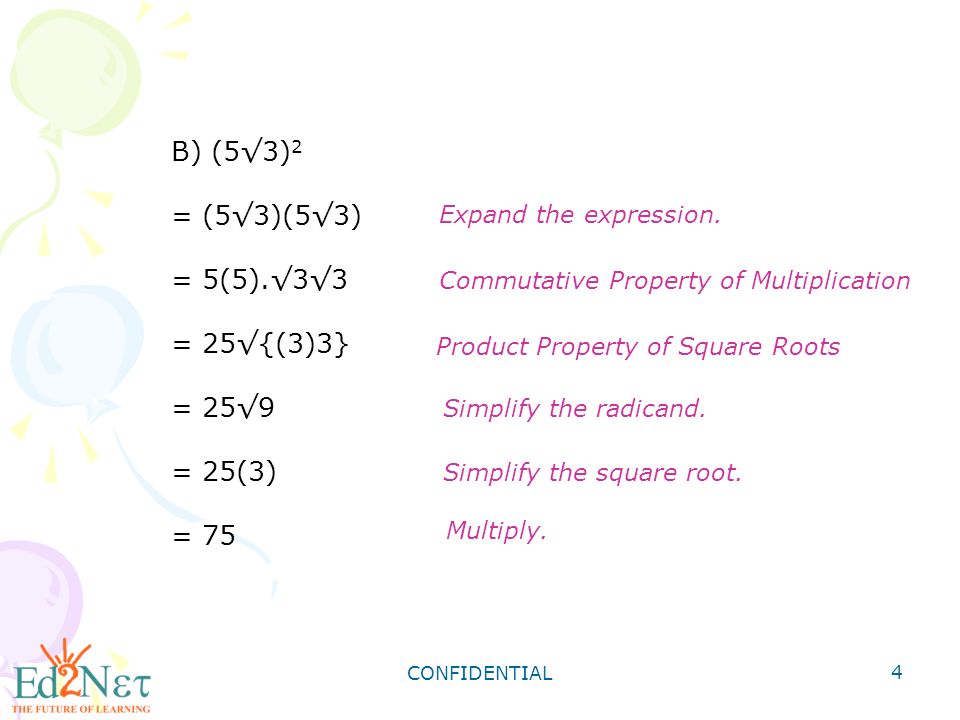 Confidential 1 Algebra1 Multiplying And Dividing Radical Expressions Ppt Download