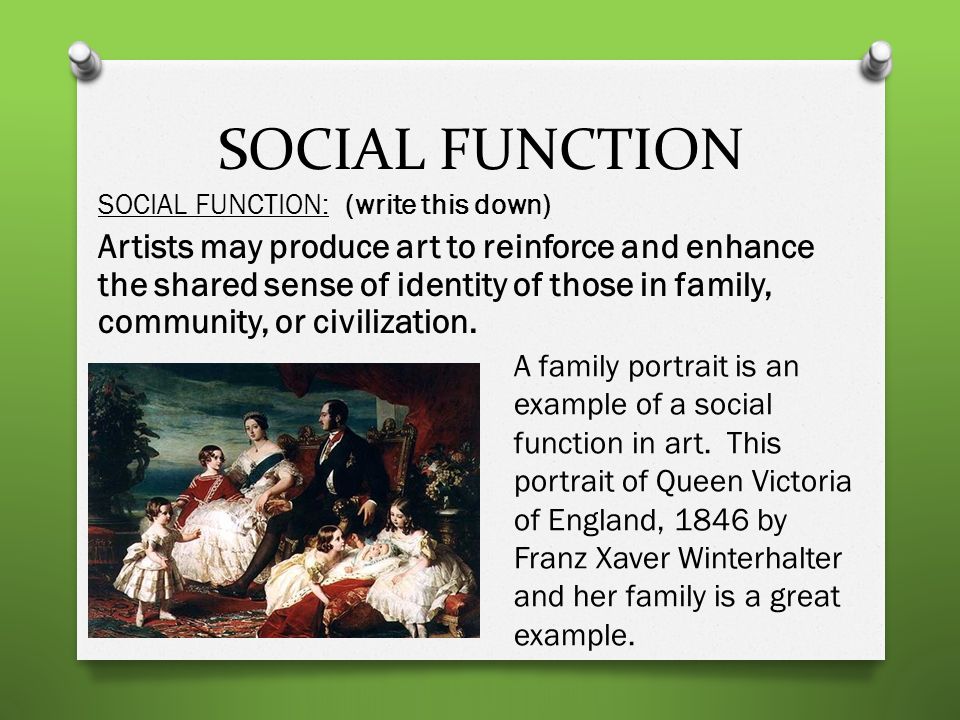 What are the social functions of art?