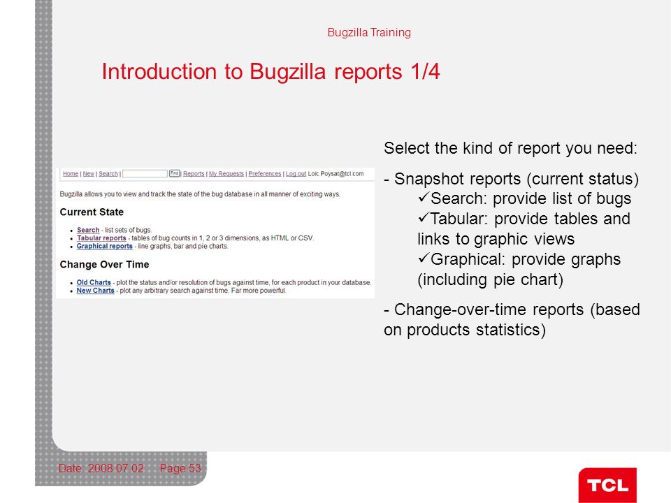 Bugzilla Reports And Charts