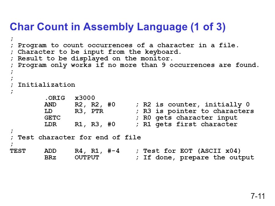 Assembly language programming