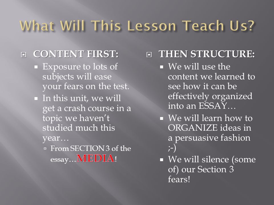 preparing for the persuasive essay aice general paperpavich then structure we will use the content we learned to see how it can be effectively organized into an essay we will learn how to organize ideas