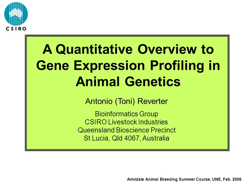 a quantitative overview to gene expression profiling in animal gene expression profiling