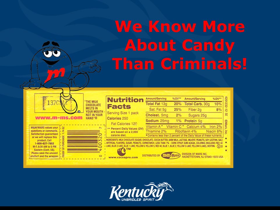 We Know More About Candy Than Criminals!