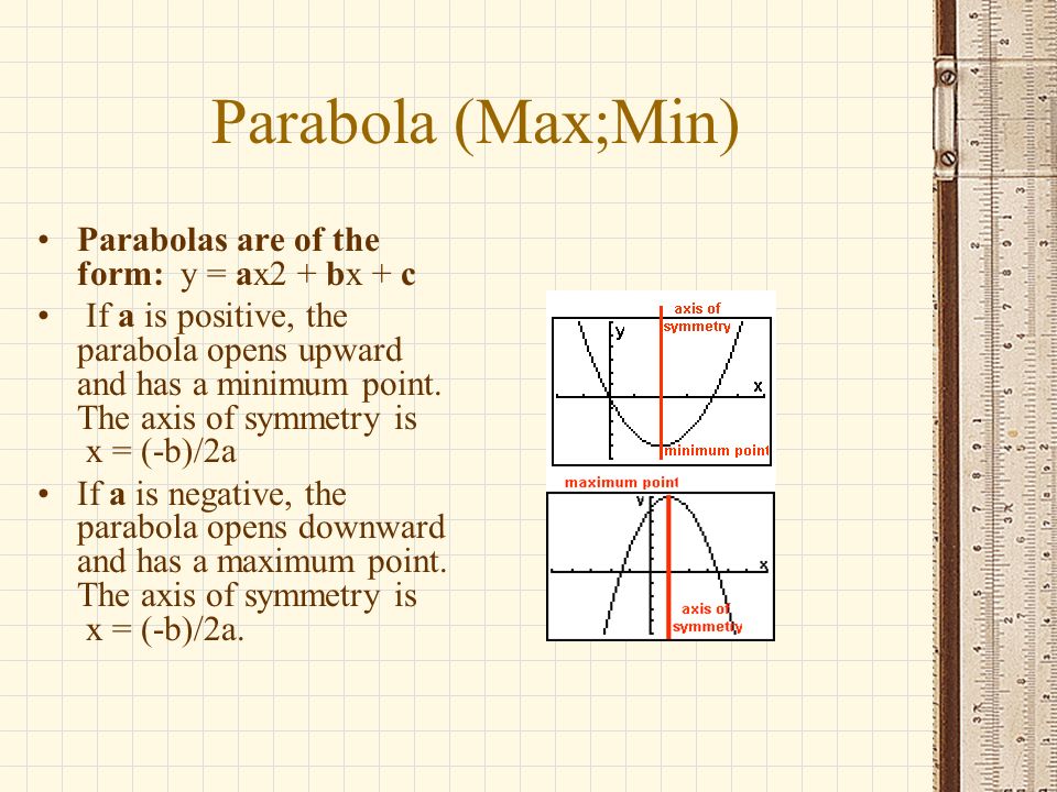 Aim Review Of Parabolas Graphing Do Now Write Down The Standard Equation Of A Parabola Answer Y Ax 2 Bx C Homework Workbook Pg 427 Part Ppt Download