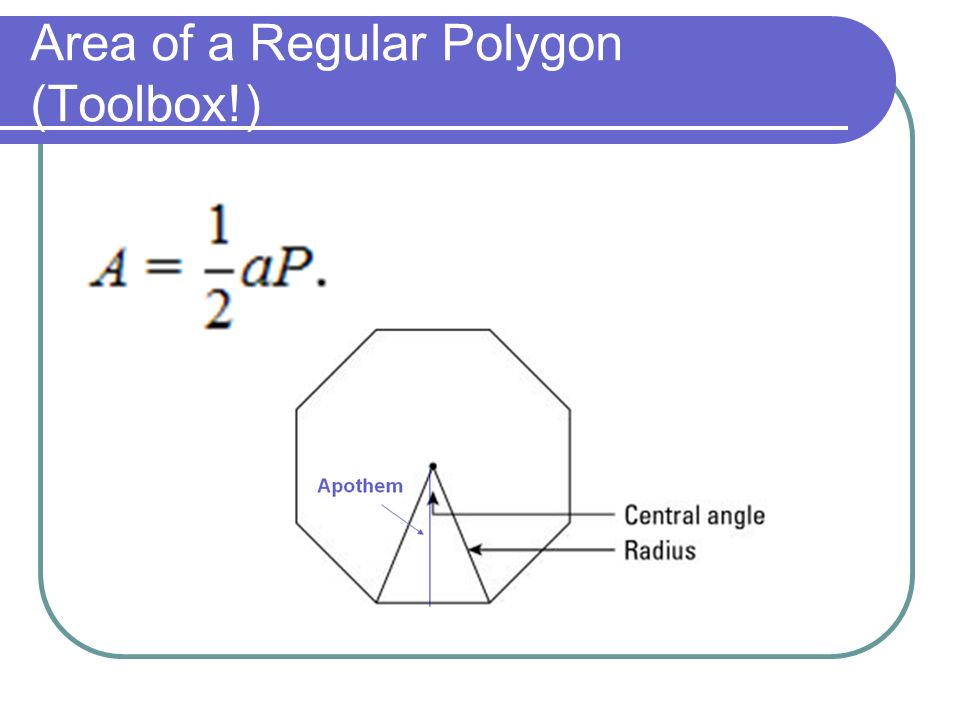 Area of a Regular Polygon (Toolbox!)