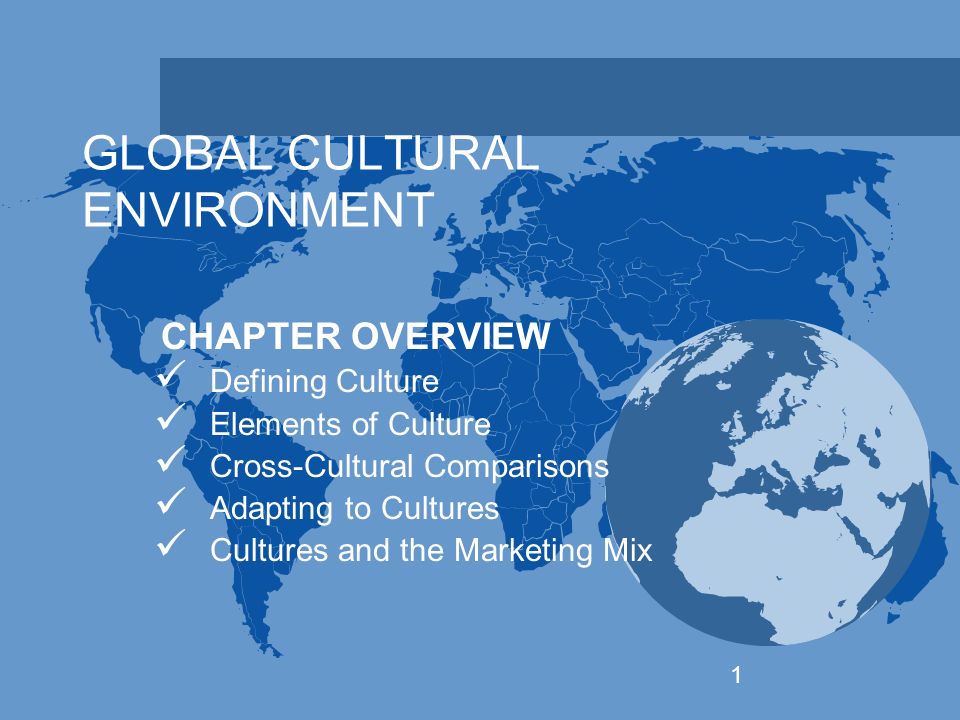 About World Culture. Cultural environment. Cultural Globalization.