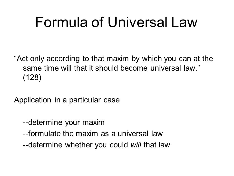 formula of universal law