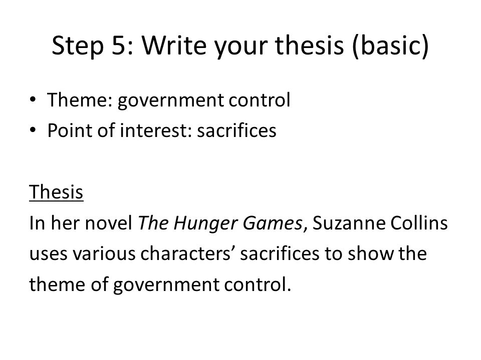 Hunger games essay control