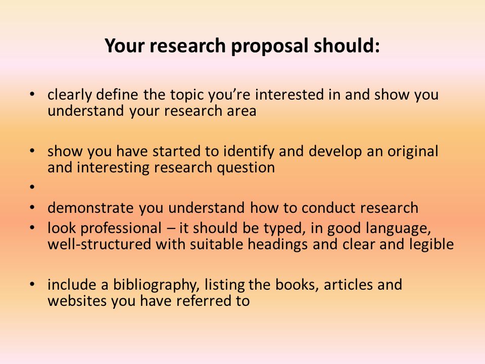 what should a research proposal include