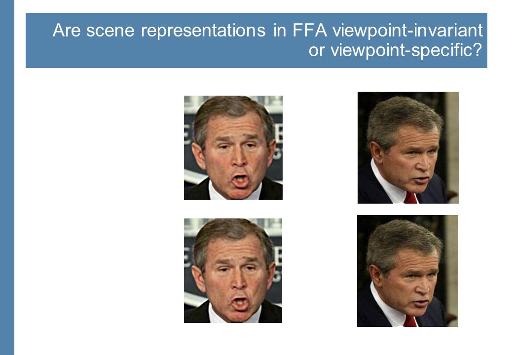 = = viewpoint-specific viewpoint-invariant Are scene representations in FFA viewpoint-invariant or viewpoint-specific