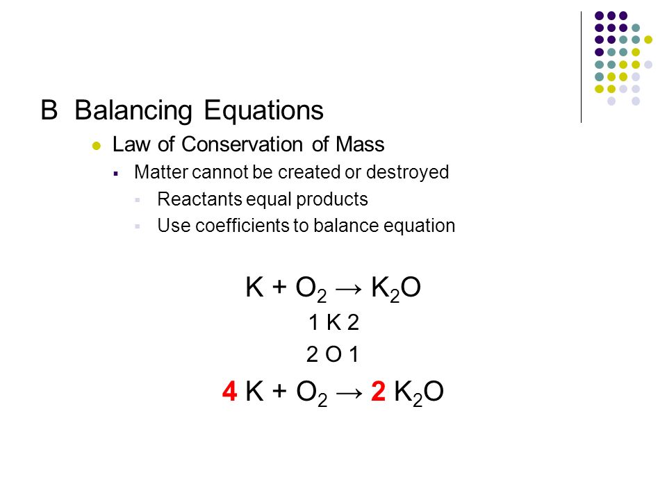 Iii Equation Problems A What Does An Equation Represent Represents Chemical Change Made Up Reactants And Products Reactants Starting Materials Ppt Download