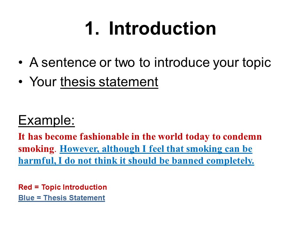 how to write an argumentative topic sentence