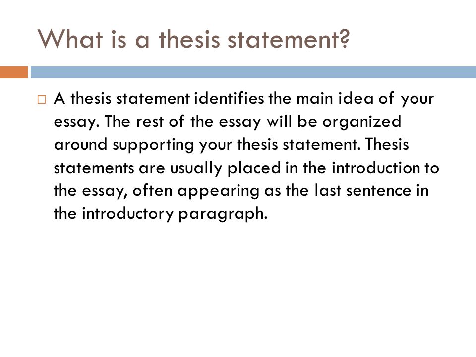 is a thesis statement a topic