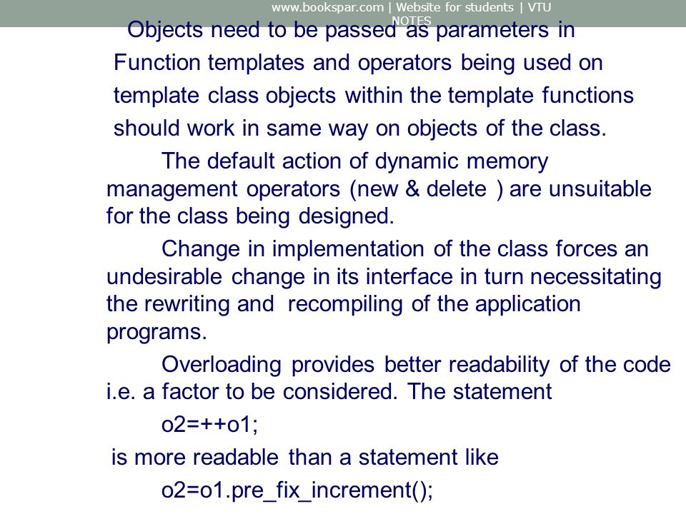 Notes On Operator Overloading InC++ - Notes - LearnPick India