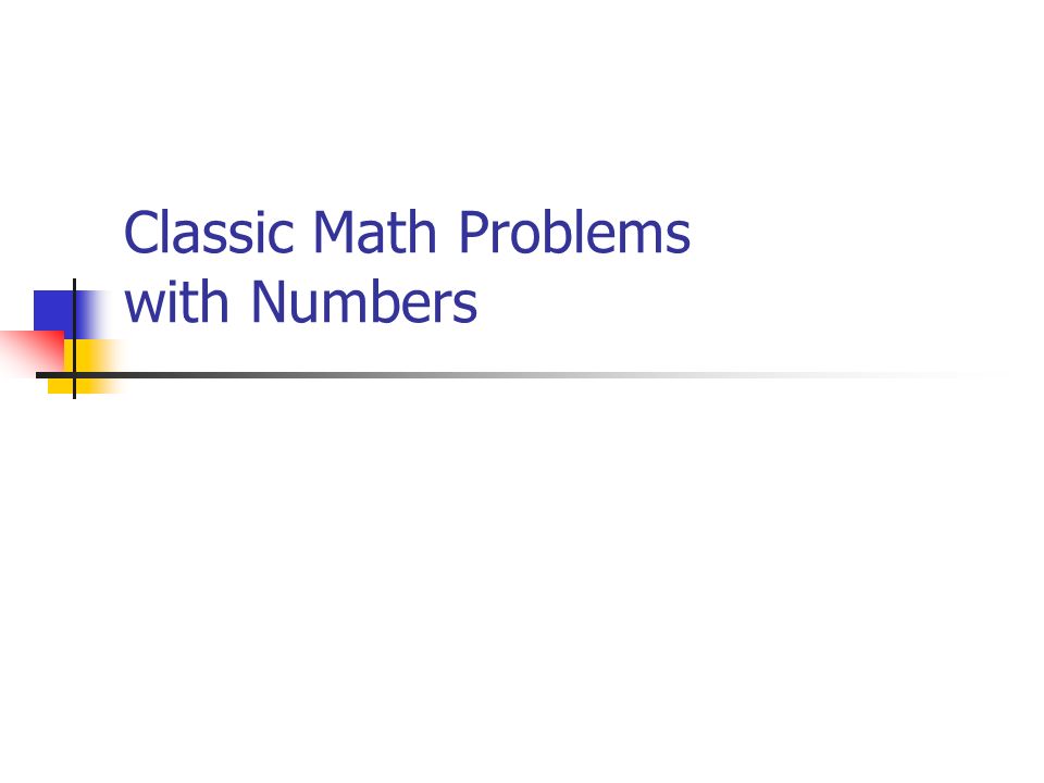 classic math problems with numbers todays learning goal we will the word classic