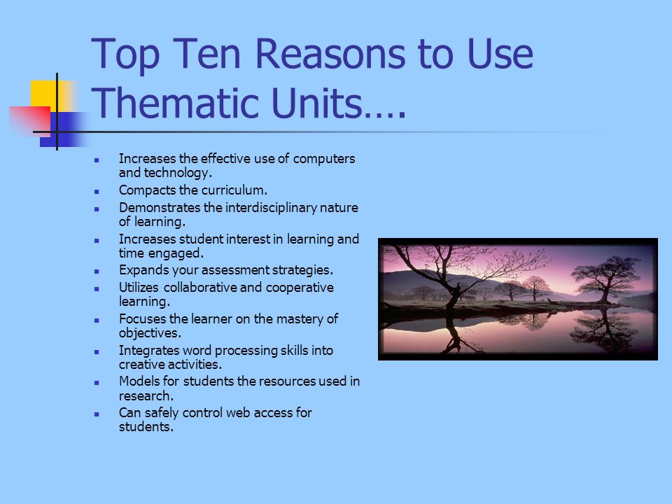 how to use thematic units the key to successful thematic unit thematic teaching