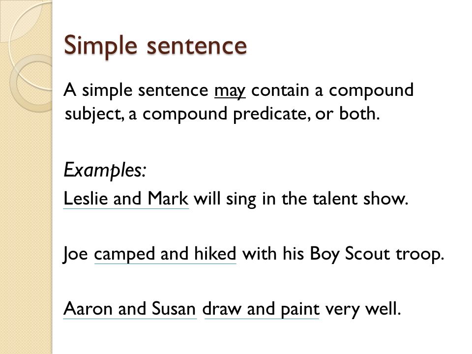 Simple subject. Simple and Compound sentences. Simple sentence. Simple sentence примеры. Simple sentence example.