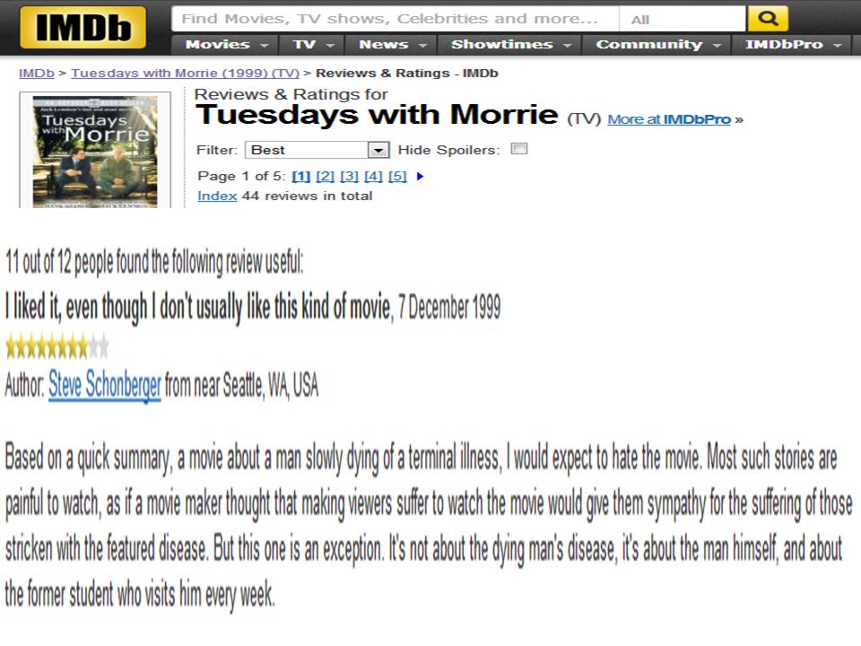 Tuesdays with Morrie (TV Movie 1999) - IMDb