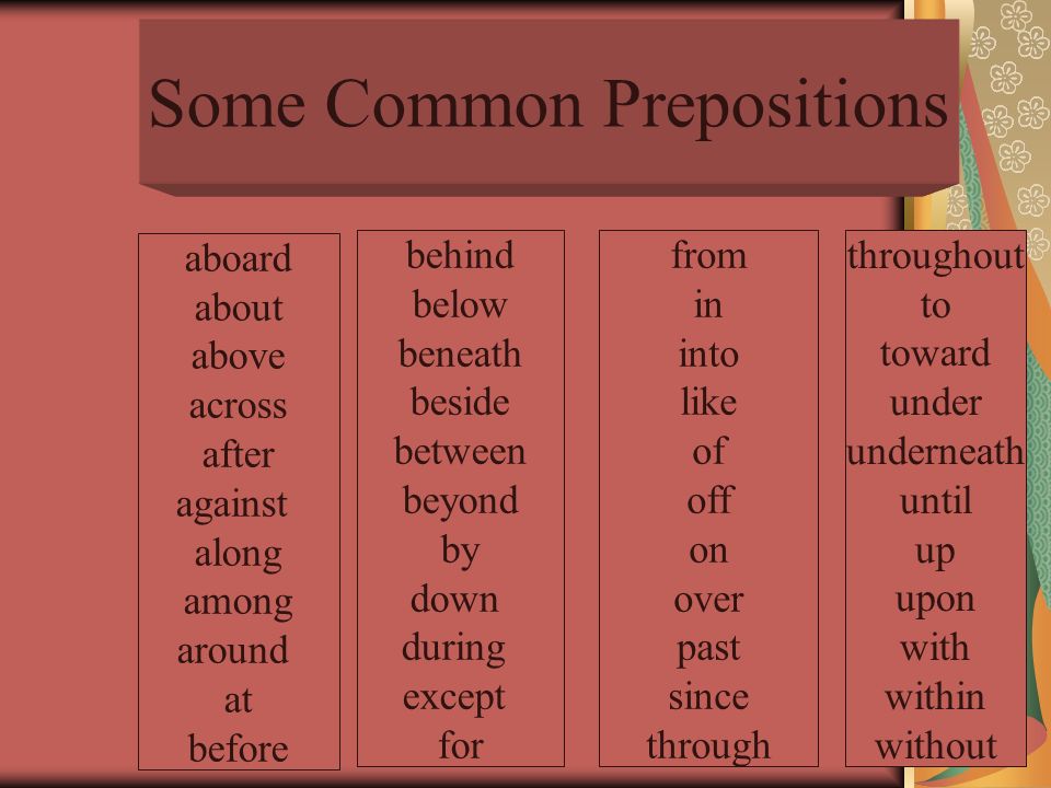 The preposition never stands alone .