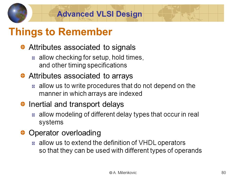 Advanced VLSI Design  A.