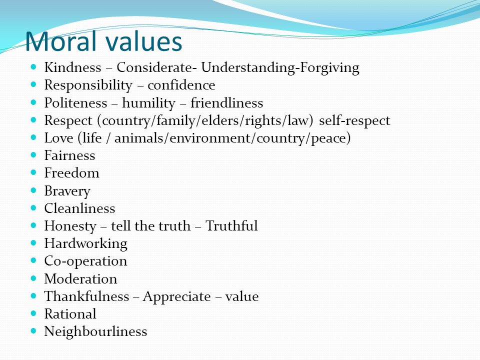Moral Values In Life Ppt