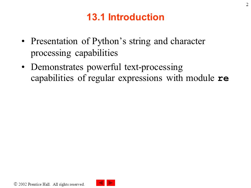 2002 Prentice Hall. All rights reserved. 1 Chapter 13 – String ...