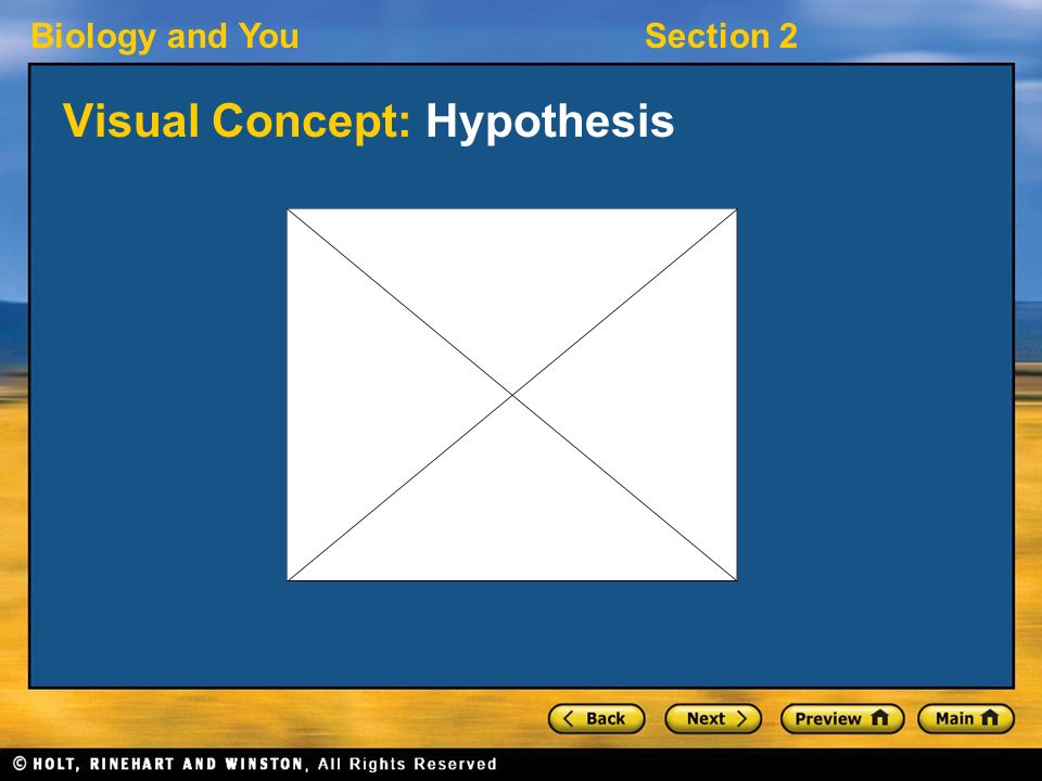 Biology and YouSection 2 Visual Concept: Hypothesis