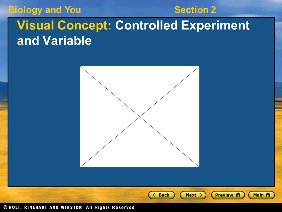 Biology and YouSection 2 Visual Concept: Controlled Experiment and Variable