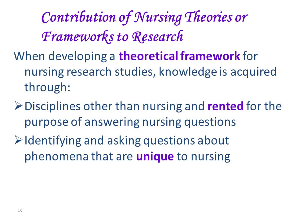 theoretical framework in nursing research