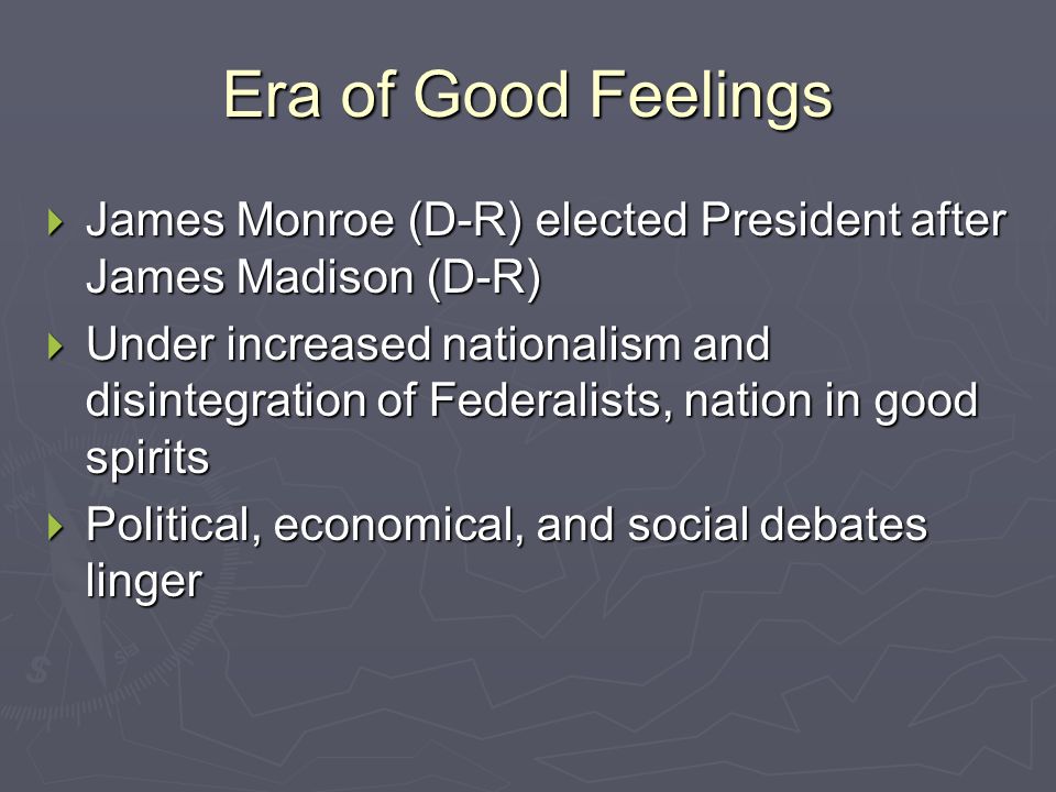 Ap us history essay era of good feelings