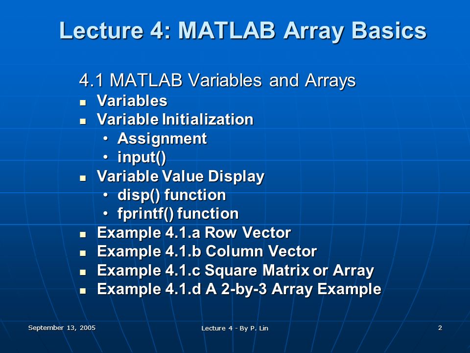 September 13, 2005 Lecture 4 - By P. Lin 1 CPET 190 Lecture 4 Problem ...