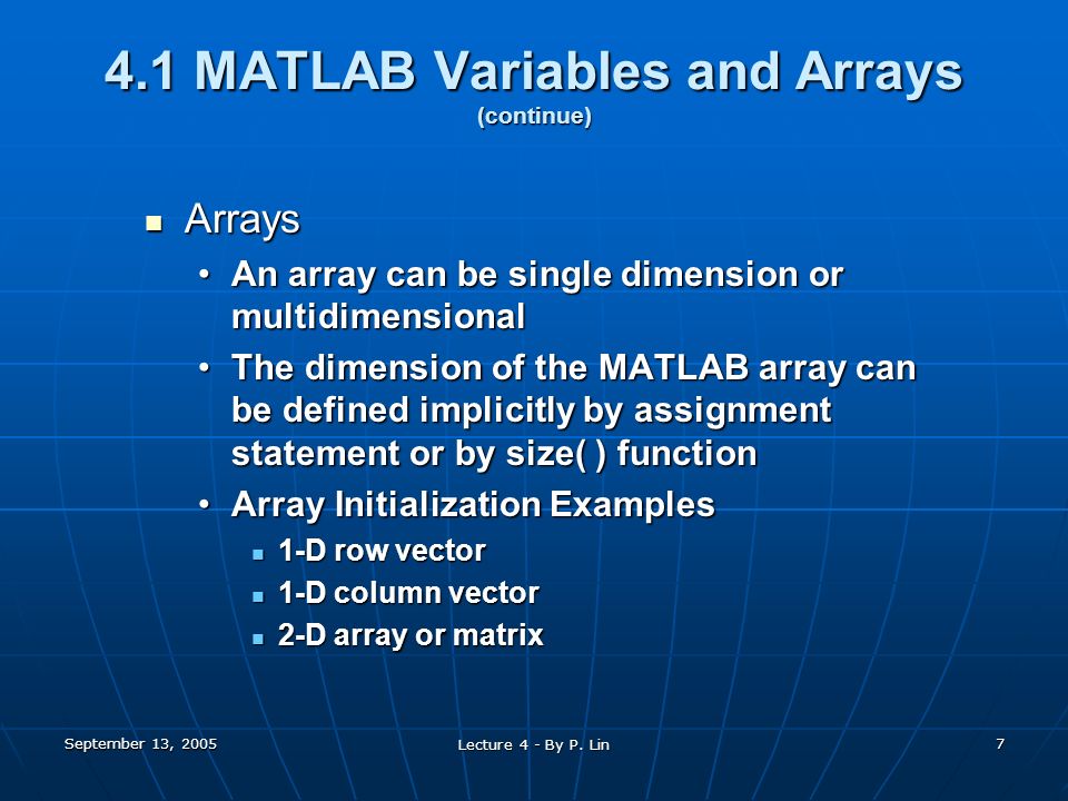 September 13, 2005 Lecture 4 - By P. Lin 1 CPET 190 Lecture 4 Problem ...