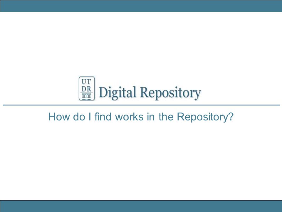 How do I find works in the Repository